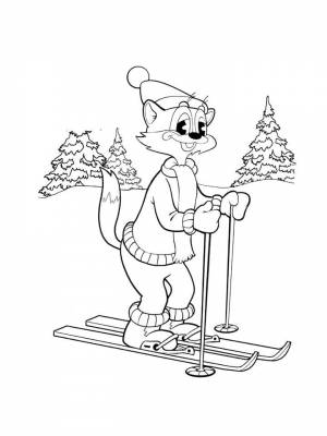 Раскраска Лыжи  онлайн