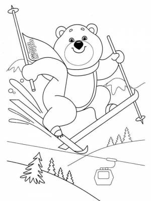 Картинка Лыжи  листе  для детей