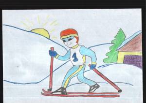 Рисунок лыжника легкий