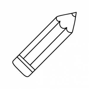 Простой карандаш с моющейся резинкой на конце дудл линейной мультяшной раскраски