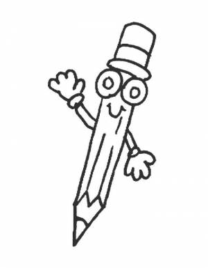 Раскраски Раскраска Карандаш машет рукой карандаш простые раскраски