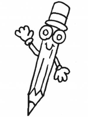 Раскраски глазами, Раскраска Карандаш с глазами Карандаш