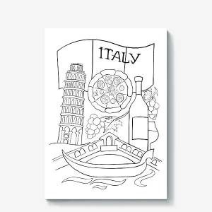 Холст «Итальянская раскраска