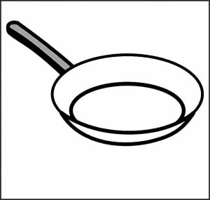 Раскраски Раскраска Сковородка посуда