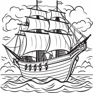 Раскраска Парусник