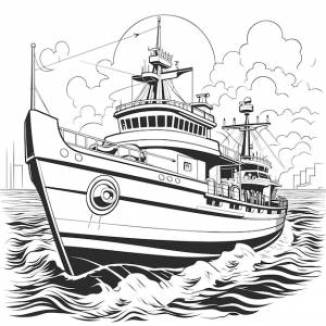 раскраски парусника черно-белая векторная иллюстрация