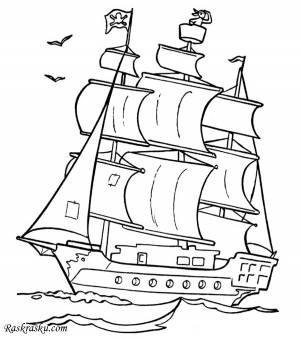 Парусник раскраска для детей