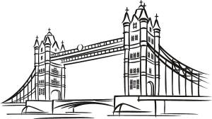 Раскраски Раскраска Лондонский мост англия