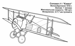 Раскраски Раскраска Кэмел самолеты