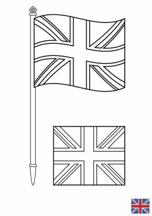 Раскраска флаг Великобритании