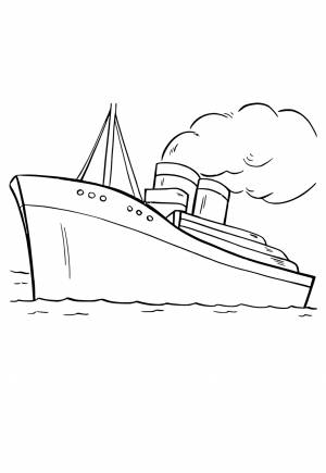 Раскраска Корабль Пароход