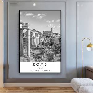 Постер на стену в римском стиле, рисунок на холсте, цвет черный