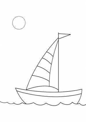 Раскраска Море с парусником