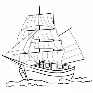 Раскраски море, Раскраска Корабль в море корабль