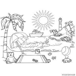 Раскраски Море пляж
