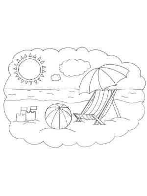 Раскраска Пляж