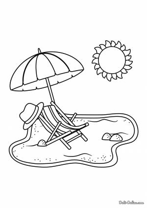 Раскраска Пляж для малышей