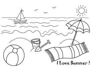 Раскраска Пляж