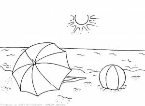 Раскраски Раскраска Пляж Пляж