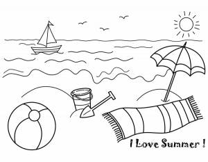 Раскраски Пляж