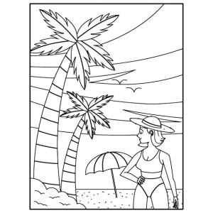 Раскраски летний пляж для детей