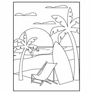 Раскраски летний пляж для детей