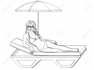 Happy Beautiful Young Woman On The Beach Pop Art Style Vector Illustration