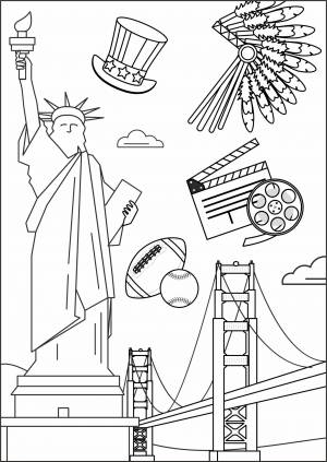 Познавательная раскраска «США»