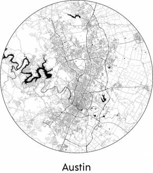 Карта города северной америки сша остин векторные иллюстрации