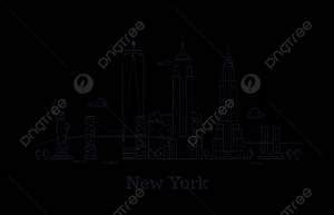 Нью Йорк очертания горизонта PNG , город, Америка, манхэттен PNG картинки и пнг рисунок для й загрузки