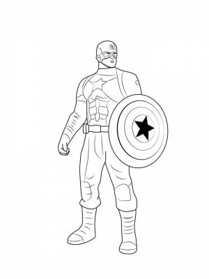 Раскраска Капитан Америка картинка на листе  для мальчиков