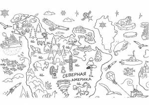 Раскраска Северная Америка