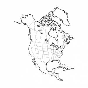 Карта северной америки карта концепции векторный эскиз северной америки