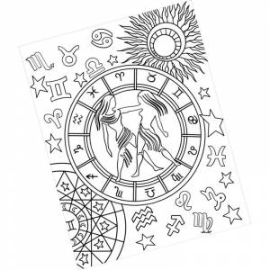 Раскраска знак зодиака Близнецы