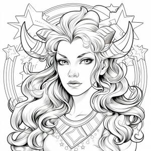 раскраски для взрослых женщин, представляющих знак зодиака козерог