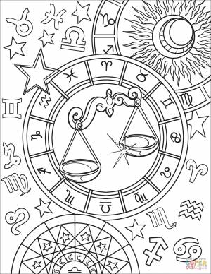 Раскраска Знак зодиака Весы