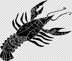 Рак Астрологический знак Зодиака, рак астрологии, лист, монохромный, астрологический знак png