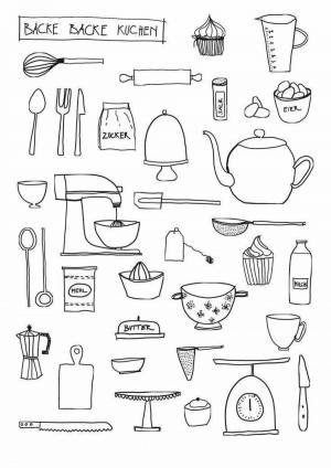 Раскраски Кухонные приборы
