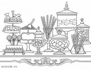 Раскраска Посуда для детей