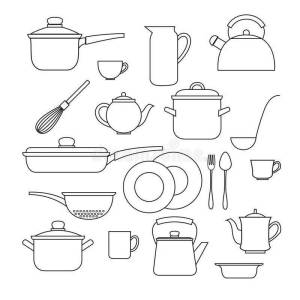 Кухонный инвентарь раскраска