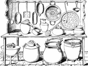 Раскраски Раскраска Кухня посуда