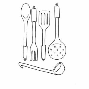 Раскраски Кухонные принадлежности для детей