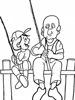 Раскраска Рыбалка  в формате  для мальчиков