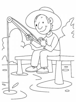 Картинка Рыбалка раскраска в формате