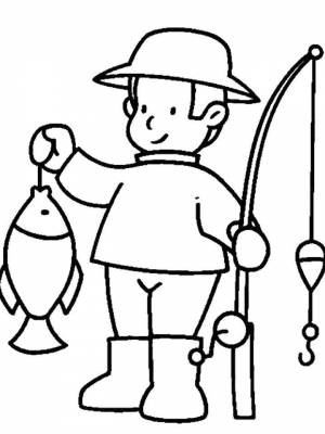 Раскраски Рыбак   в формате