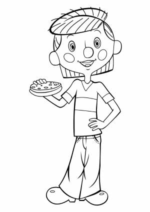 Раскраска «Дядя Фёдор с бутербродом»