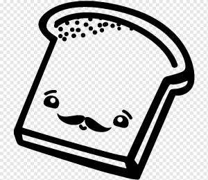 Французский тост Белый хлеб Книжка-раскраска Нарезанный хлеб, тост, еда, текст, выпечка png