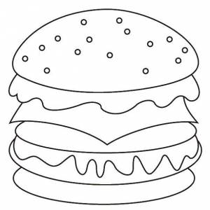 Раскраски Раскраска Огромный бургер Гамбургер