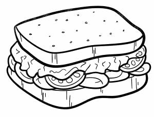 Раскраска Сэндвич с томатами