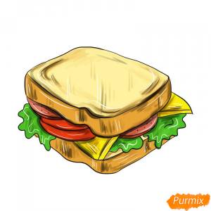 Как нарисовать бутерброд поэтапно 9 уроков